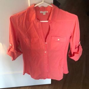 James Perse 2 Peach Button Up